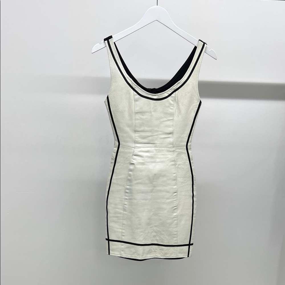 Chic White Dress with Black Accents